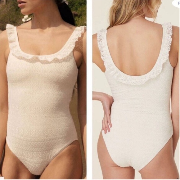 Andie Swim Hydra One Piece Crochet Cream small - Picture 1 of 7